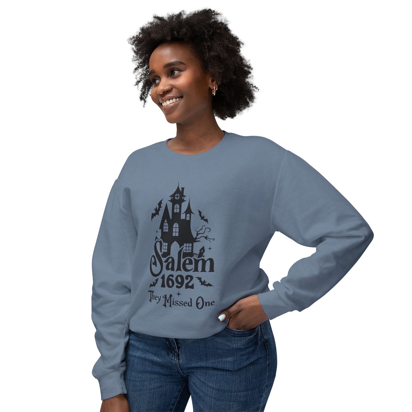 Festive Halloween Unisex Lightweight Crewneck Sweatshirt Salem They Missed One