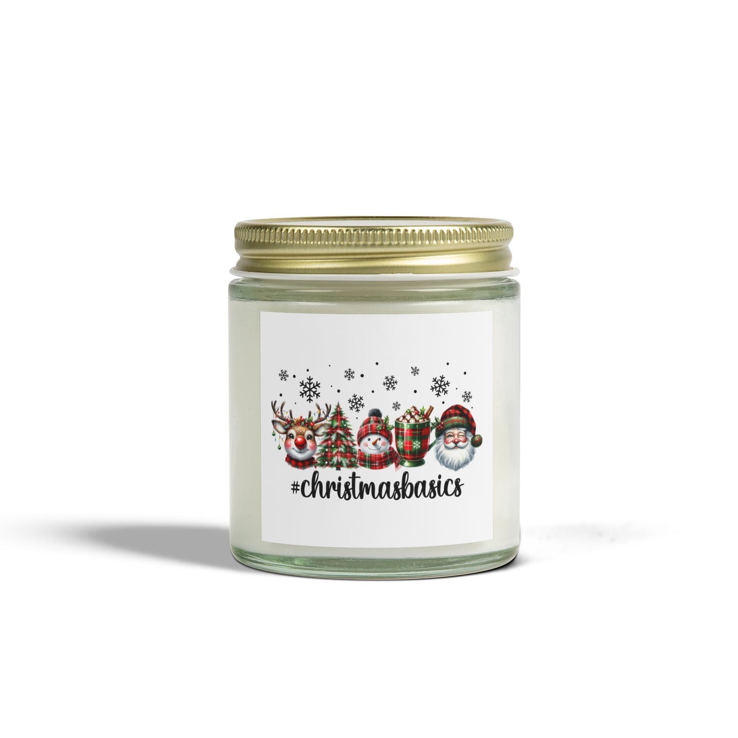 Christmas Themed Scented Candles, Coconut Apricot Wax (4oz, 9oz)