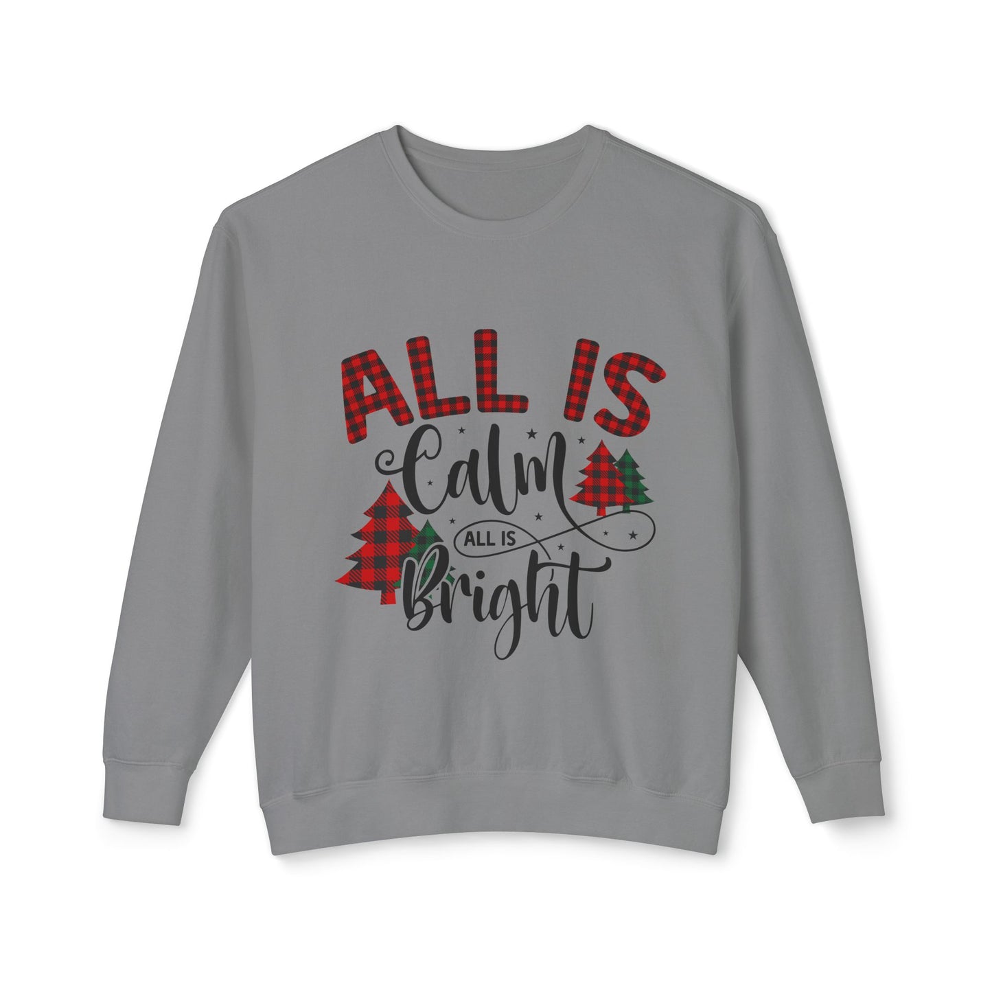 Women's Christmas Unisex Lightweight Crewneck Sweatshirt All is Clear Allis Bright