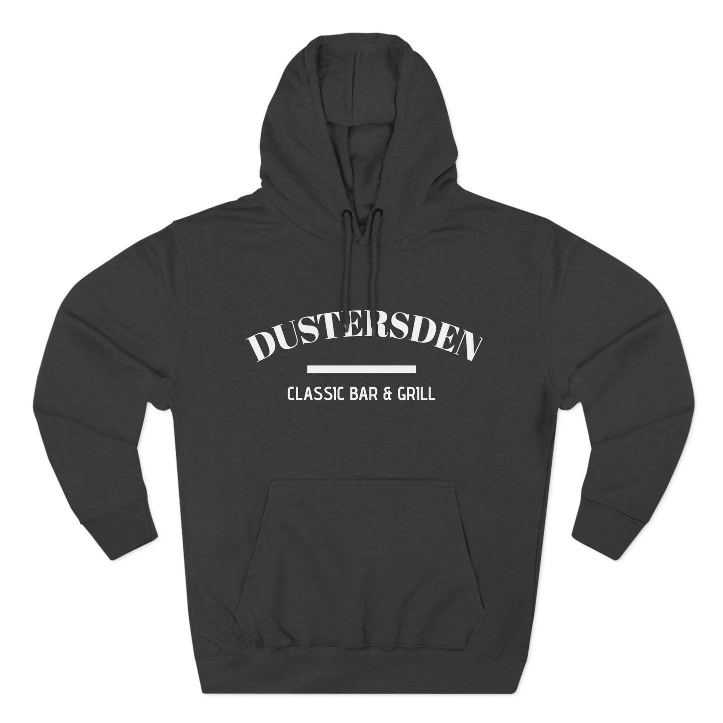 Dusty’s Den Classic Bar & Grill Hoodie — Vintage Pub Logo Fleece Hoodie
