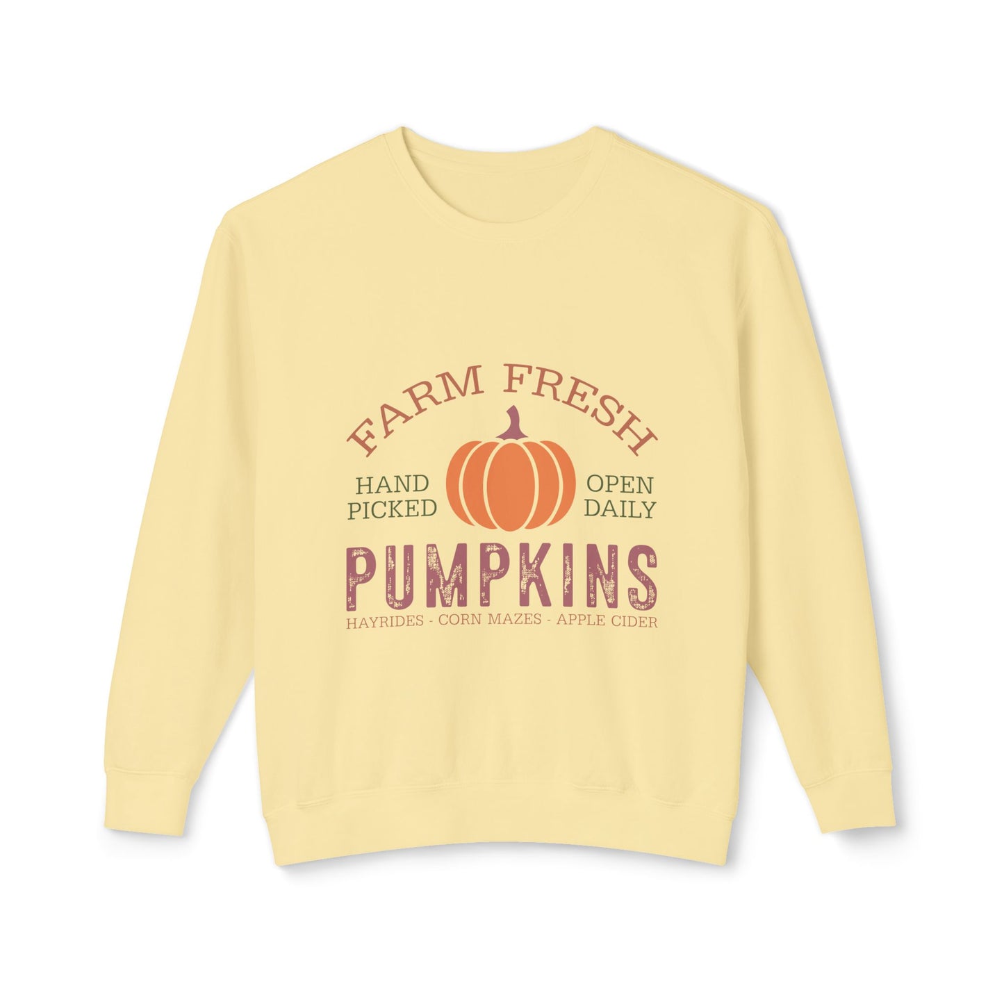 Thanksgiving Women's Unisex Lightweight Crewneck Sweatshirt Pumpkin