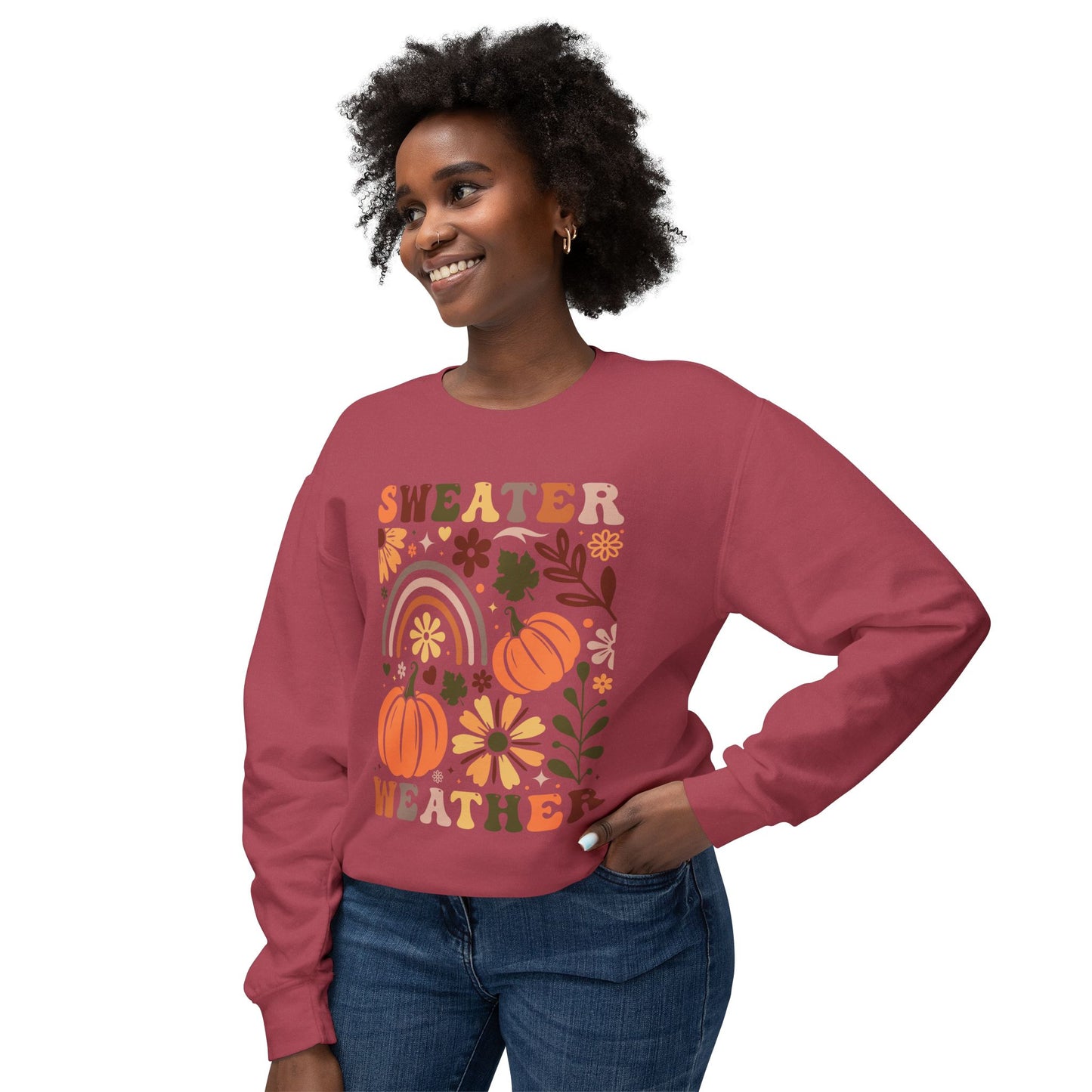 Women's Thanksgiving Unisex Lightweight Crewneck Sweatshirt Sweater Wheather