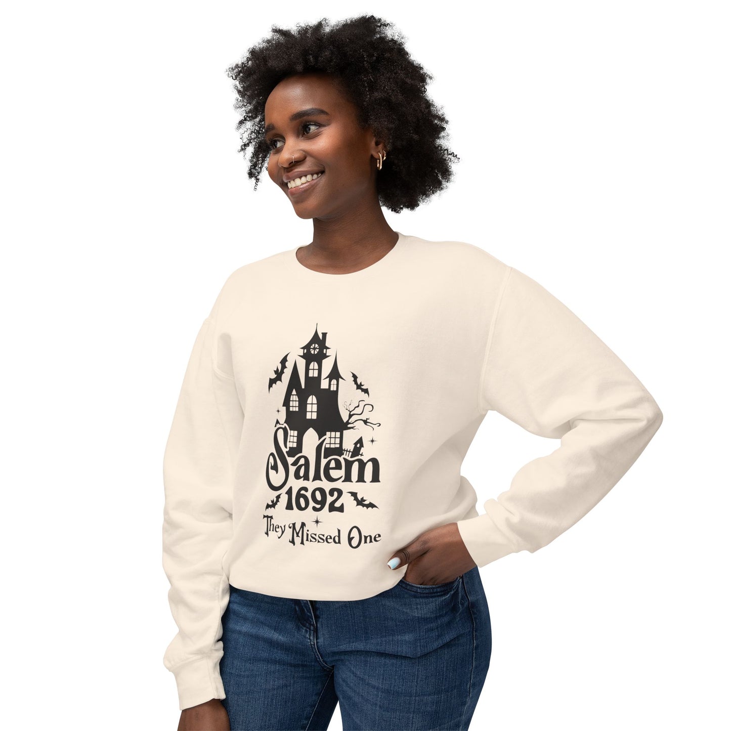 Festive Halloween Unisex Lightweight Crewneck Sweatshirt Salem They Missed One