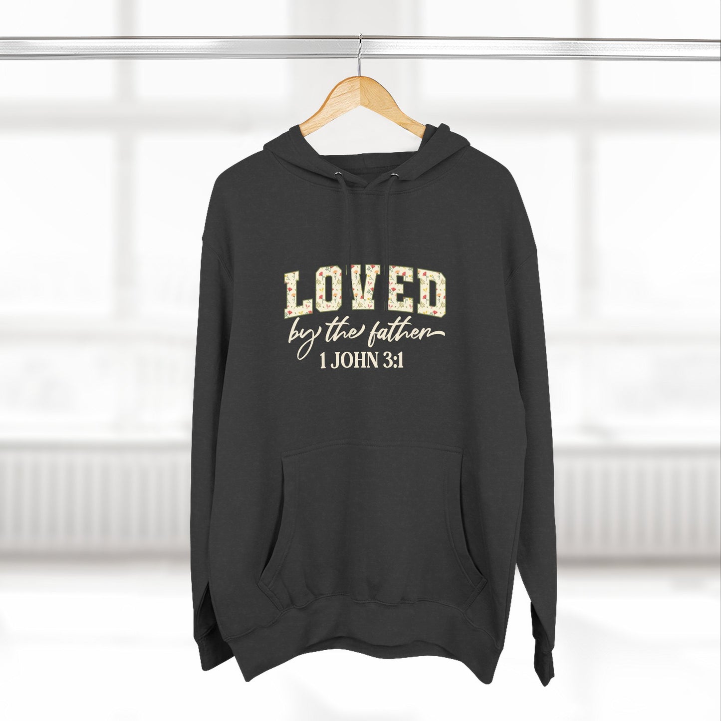 Loved Floral Hoodie — 'Loved' Graphic Fleece Pullover