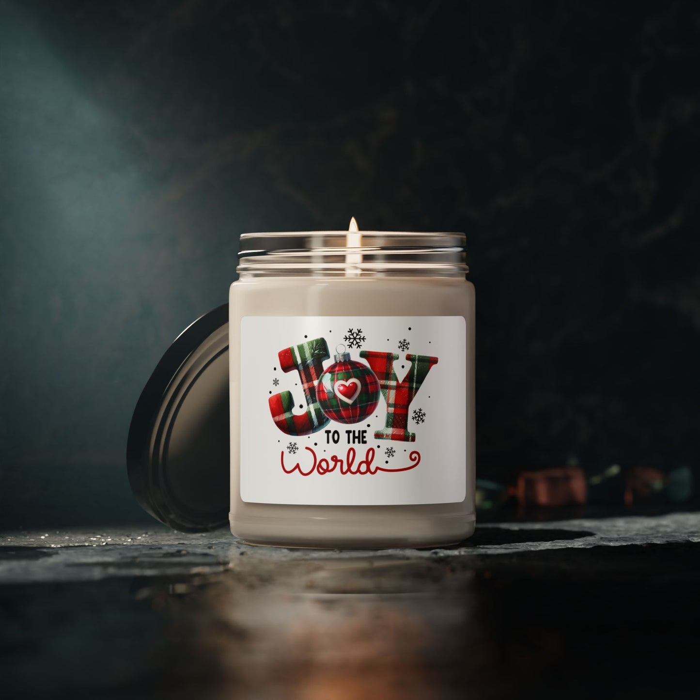 Christmas Themed Scented Soy Candle, 9oz Joy To The World