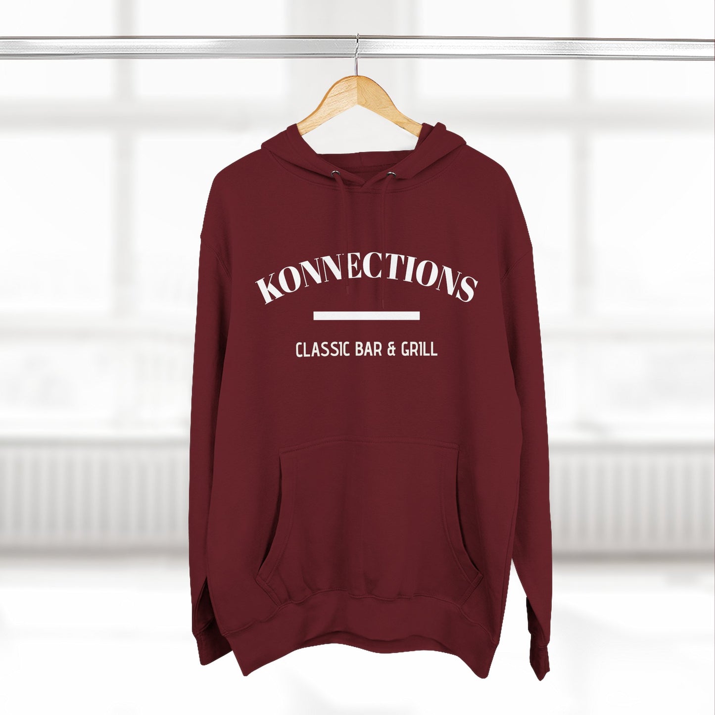 Classic Bar & Grill Hoodie — "Konnections" Three-Panel Fleece Hoodie