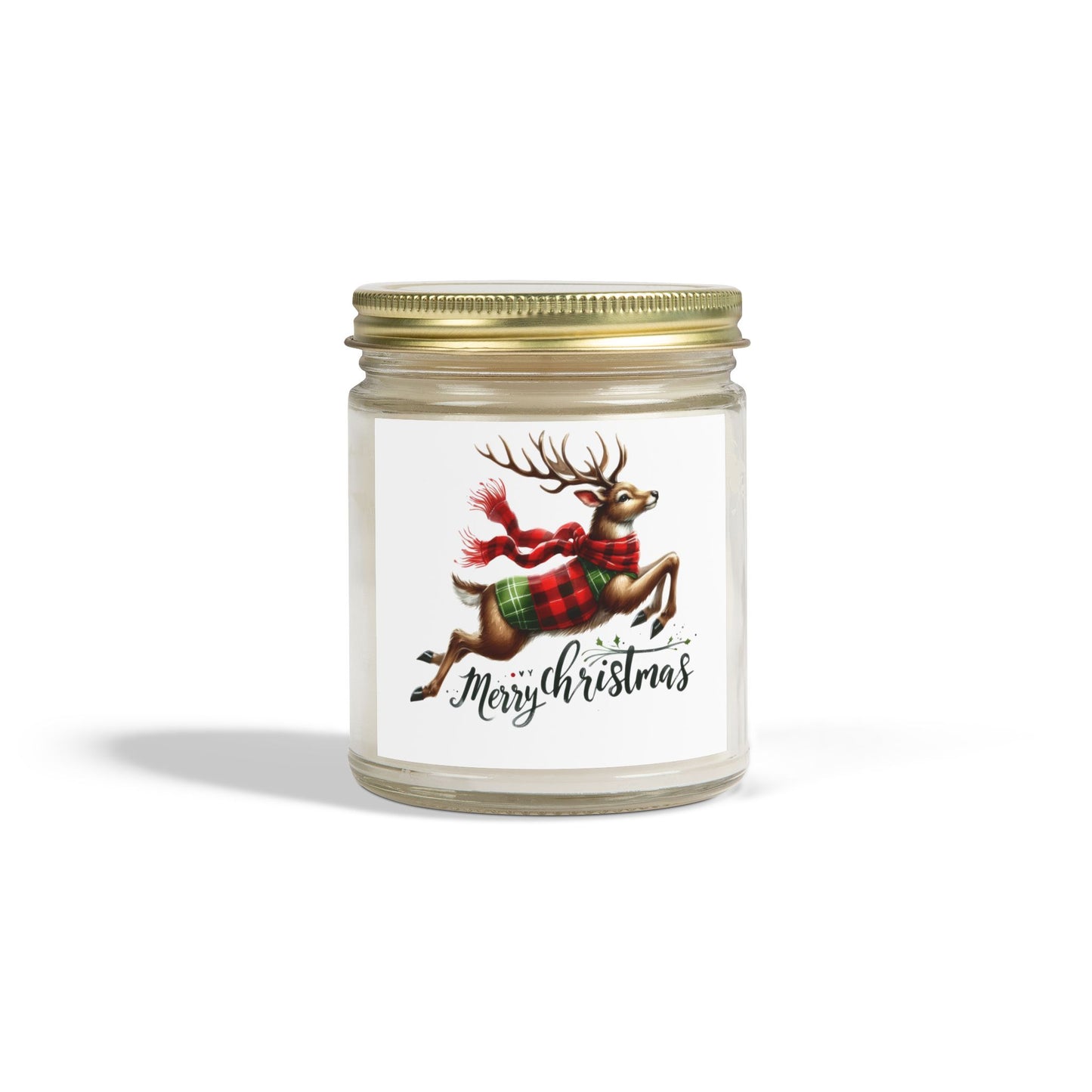 Christmas Themed Scented Candles, Coconut Apricot Wax (4oz, 9oz)