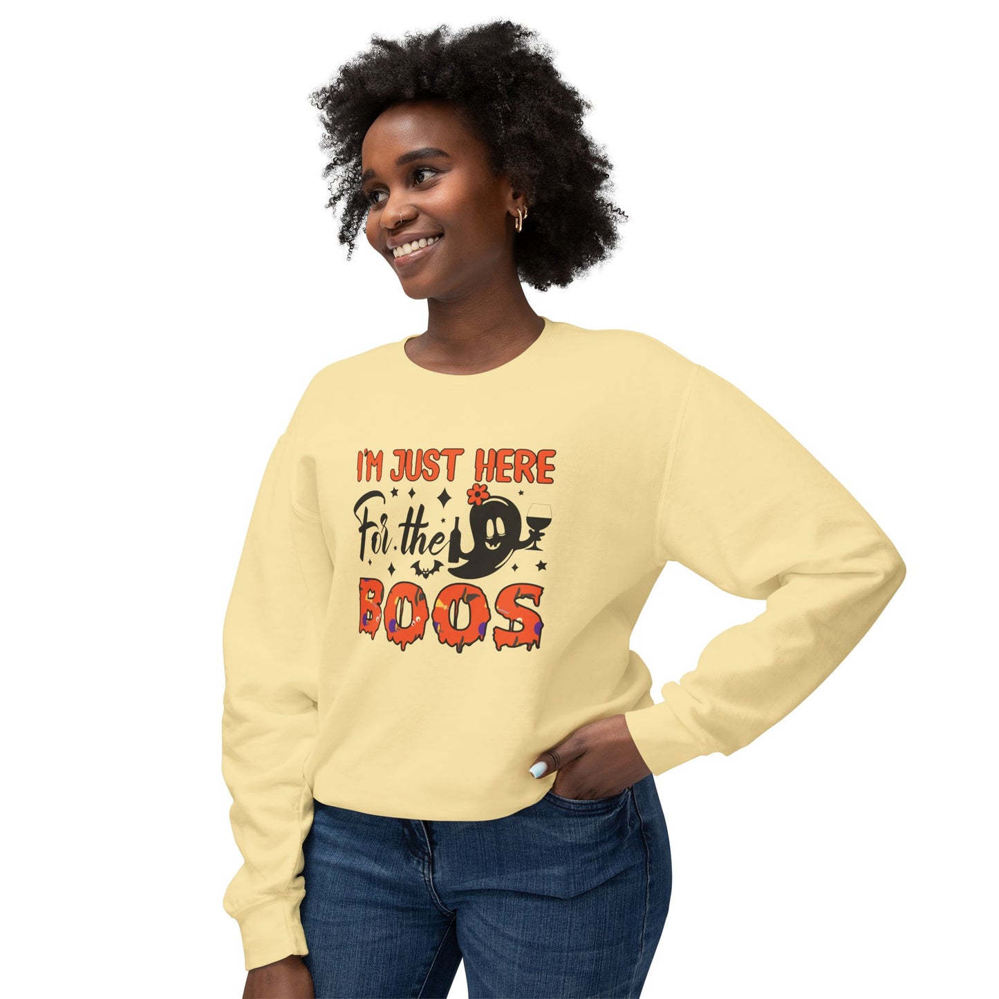 Halloween Themed Crewneck Sweatshirt Ghosts Want To Party With You