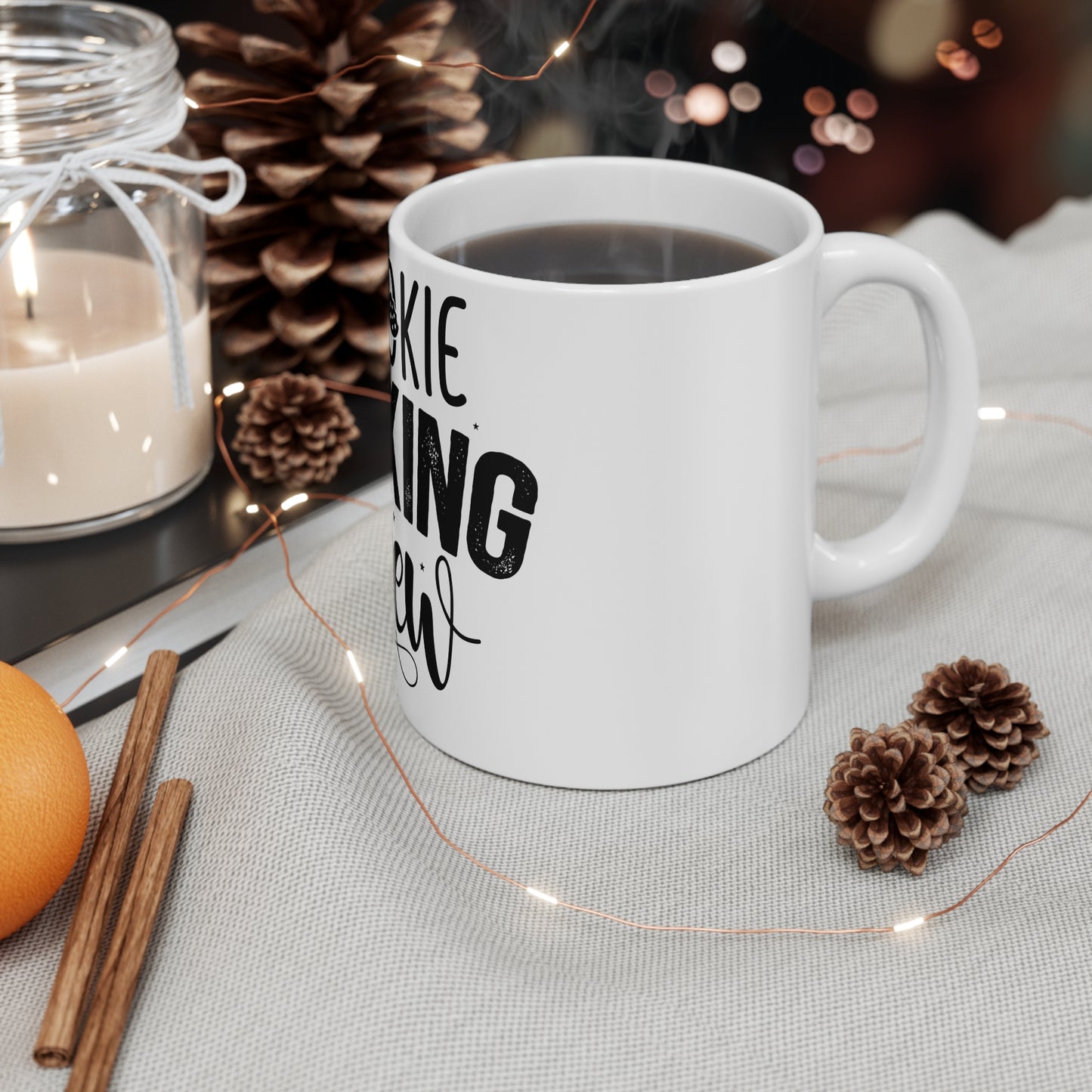 Christmas Themed Ceramic Mug 11oz Cookie Baking Crew