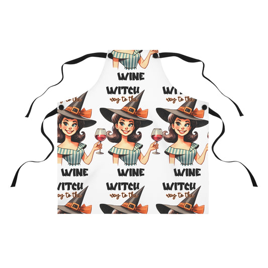 Halloween Themed Apron All Over Print Witches Love Wine. Hey Everyone Have a Safe and Happy Halloween