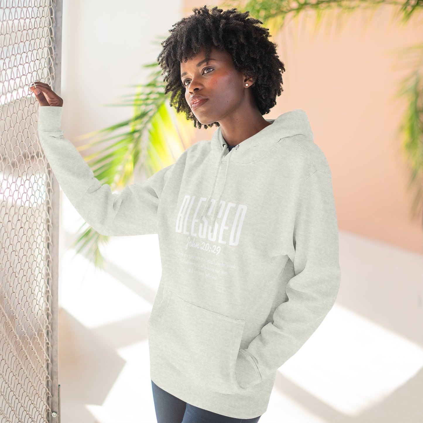 Blessed Hoodie — Faith Scripture Pullover (John 20:29)
