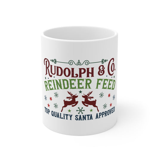 Christmas Themed Ceramic Mug 11oz Feed My Reindeer