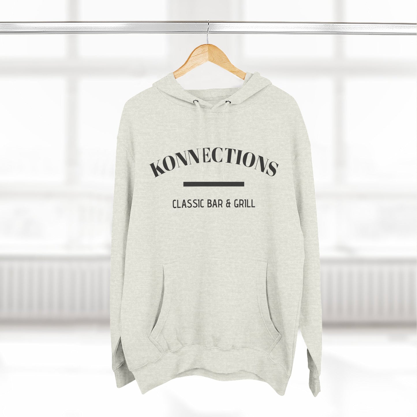 Classic Bar & Grill Hoodie — "Konnections" Three-Panel Fleece Hoodie