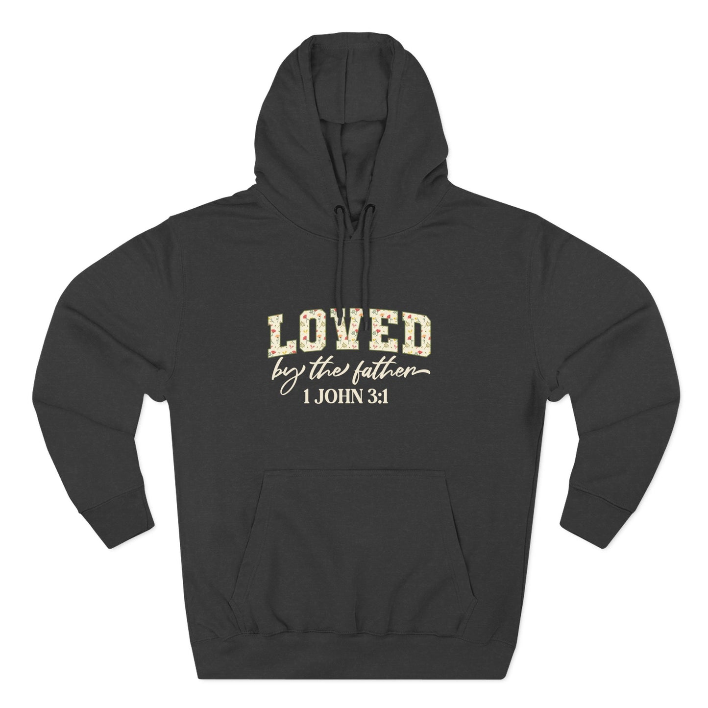 Loved Floral Hoodie — 'Loved' Graphic Fleece Pullover