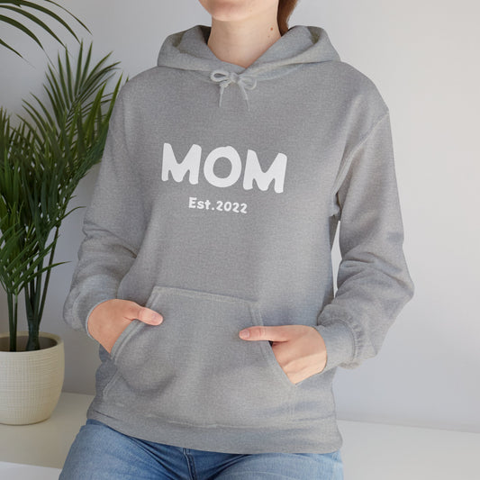 MOM Est.2022 Unisex Heavy Blend™ Hooded Sweatshirt Hoodies For New Moms 2022