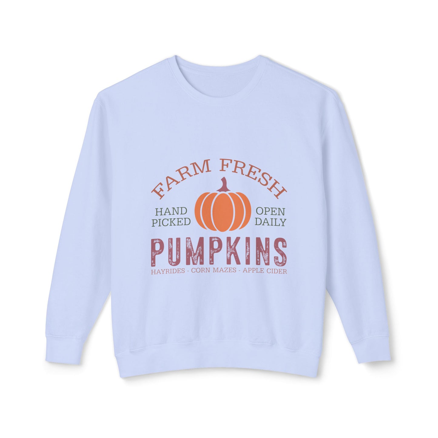 Thanksgiving Women's Unisex Lightweight Crewneck Sweatshirt Pumpkin