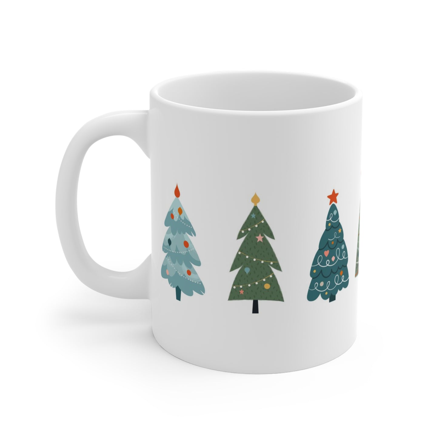 Christmas Tree Themed Holiday Hot Beverage Mug 11oz