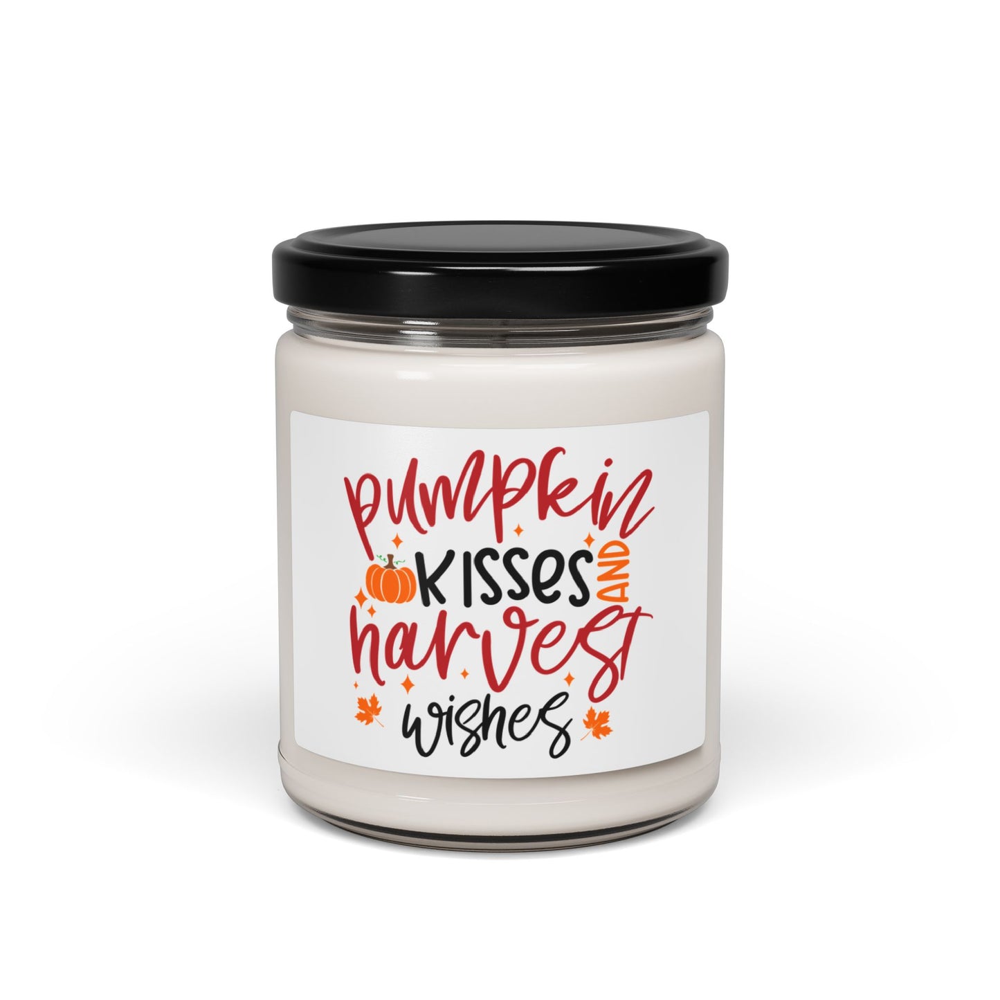 Thanksgiving Themed Scented Soy Candle, 9oz Pumpkin Kisses