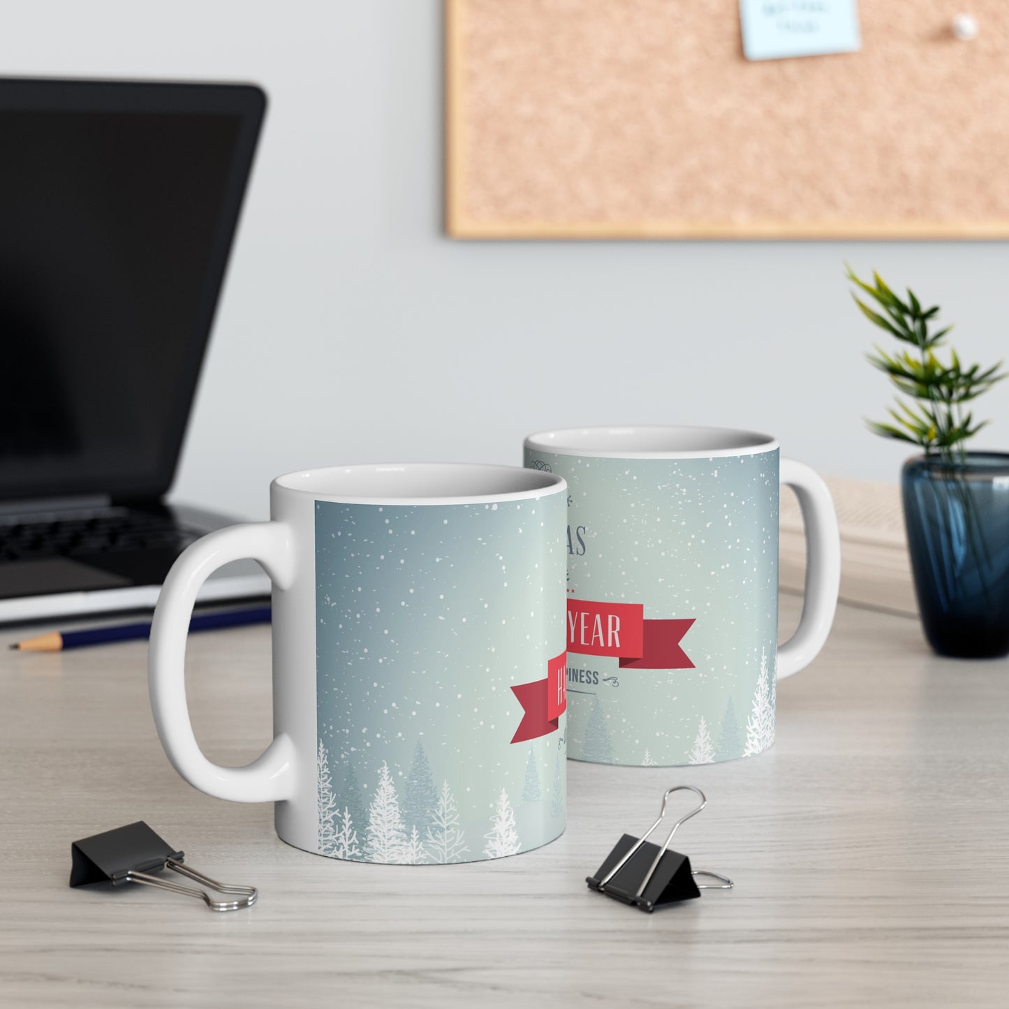 Christmas Themed Hot Beverage Mug Coffee Tea Hot Chocolate 11oz