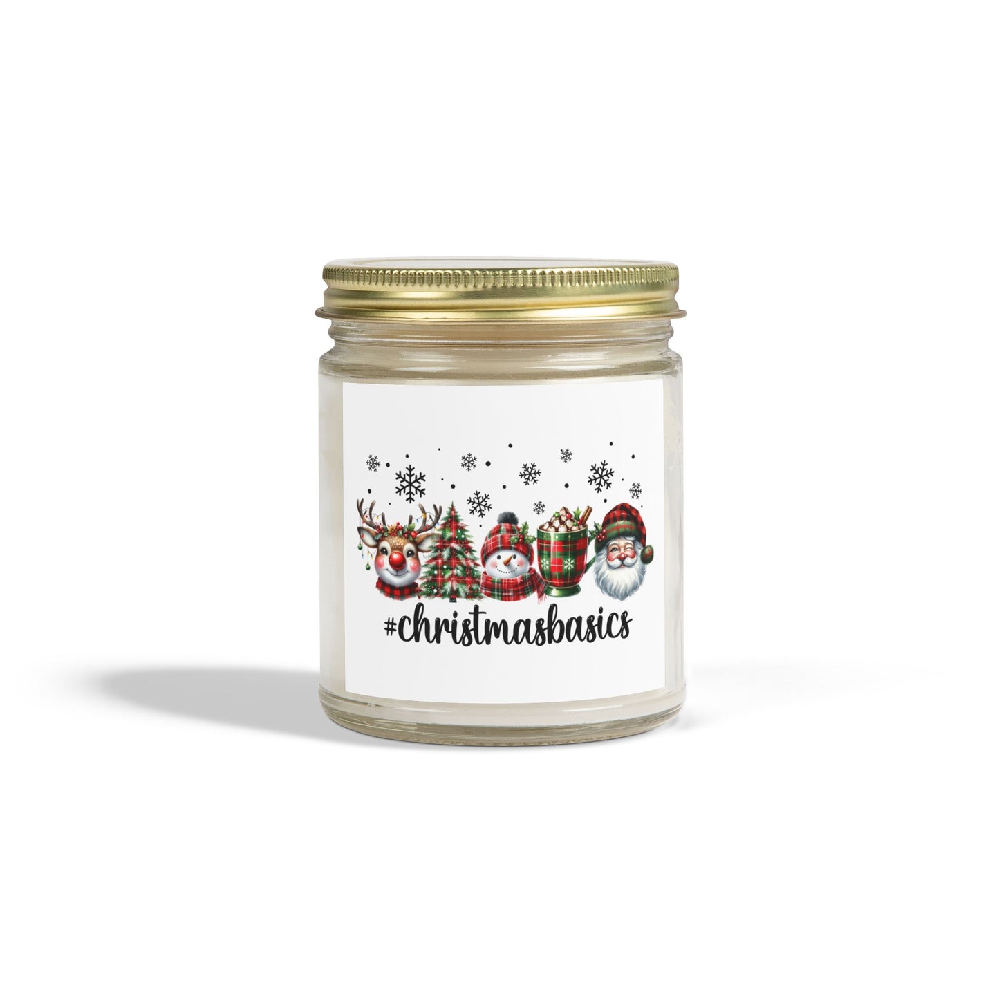 Christmas Themed Scented Candles, Coconut Apricot Wax (4oz, 9oz)