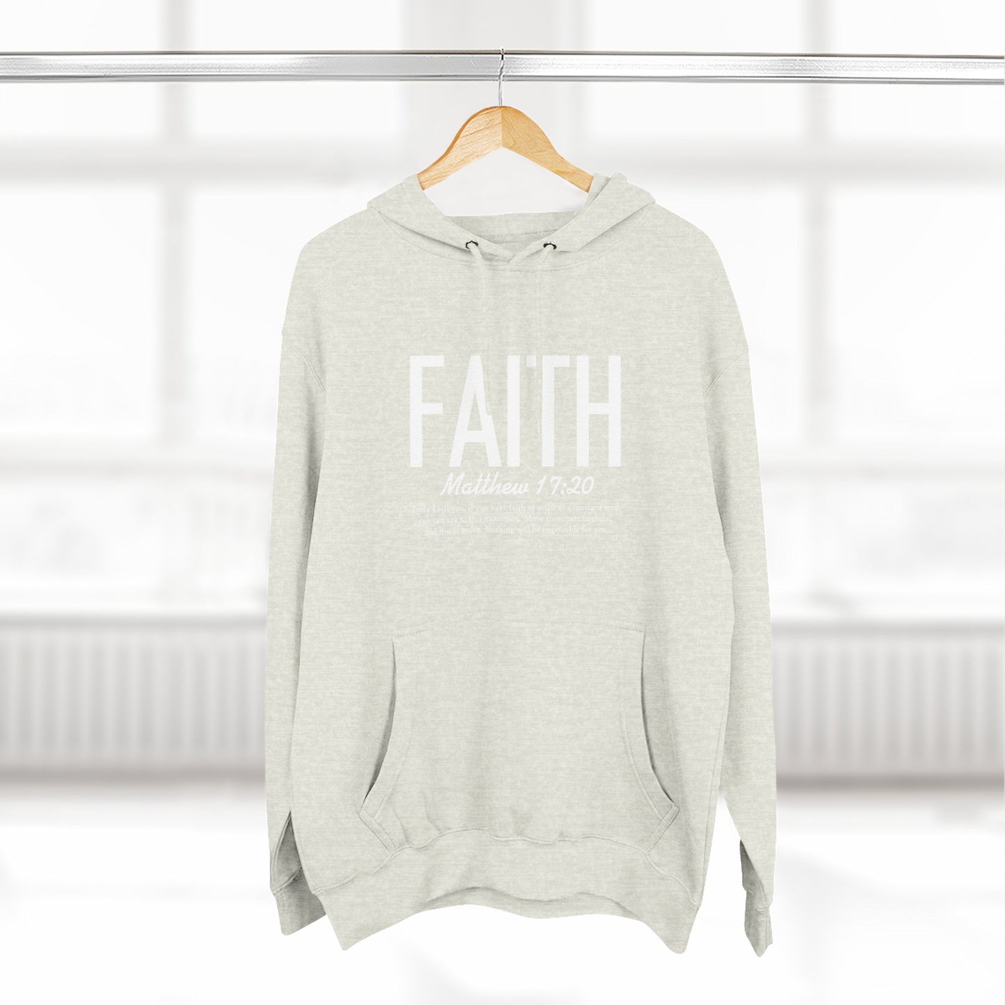Faith Hoodie – Matthew 17:20 Christian Fleece Pullover