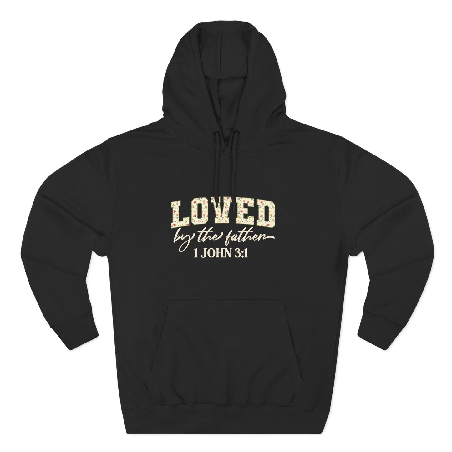 Loved Floral Hoodie — 'Loved' Graphic Fleece Pullover