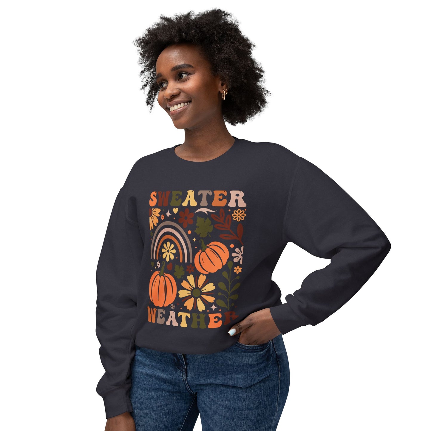 Women's Thanksgiving Unisex Lightweight Crewneck Sweatshirt Sweater Wheather