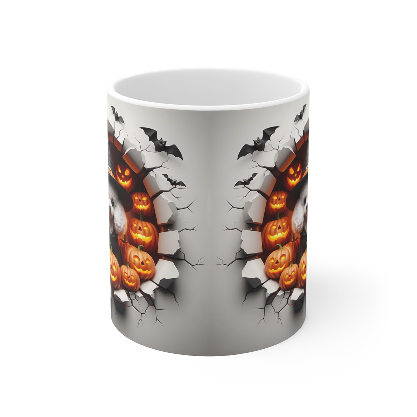 Festive Halloween Ceramic Mug 11oz Poodles and Halloween Go Together