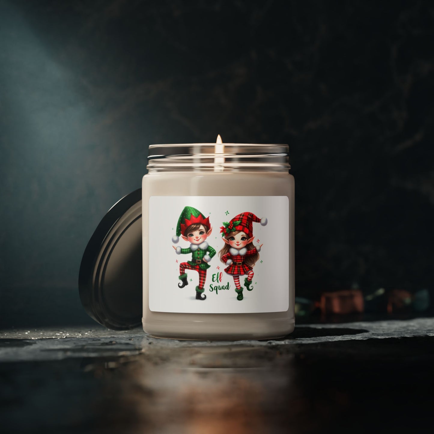 Christmas Themed Scented Soy Candle, 9oz Elves Live at The North Pole