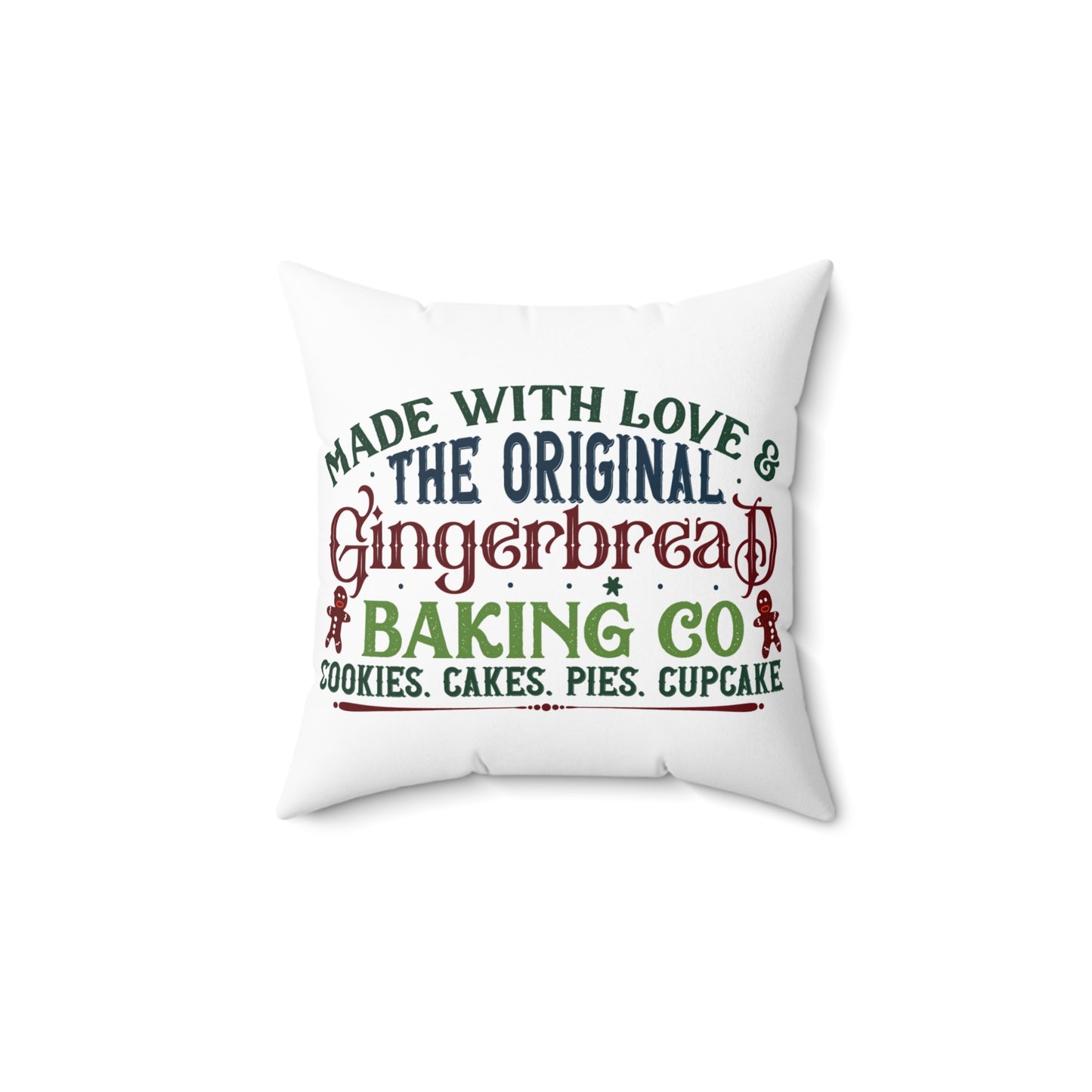 Christmas Themed Spun Polyester Square Pillow Baked With Love