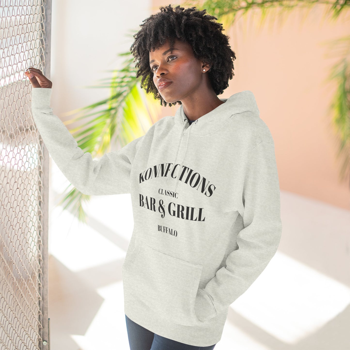 Konnections Classic Bar and Grill Buffalo Hoodie — Minimal Logo Fleece Pullover