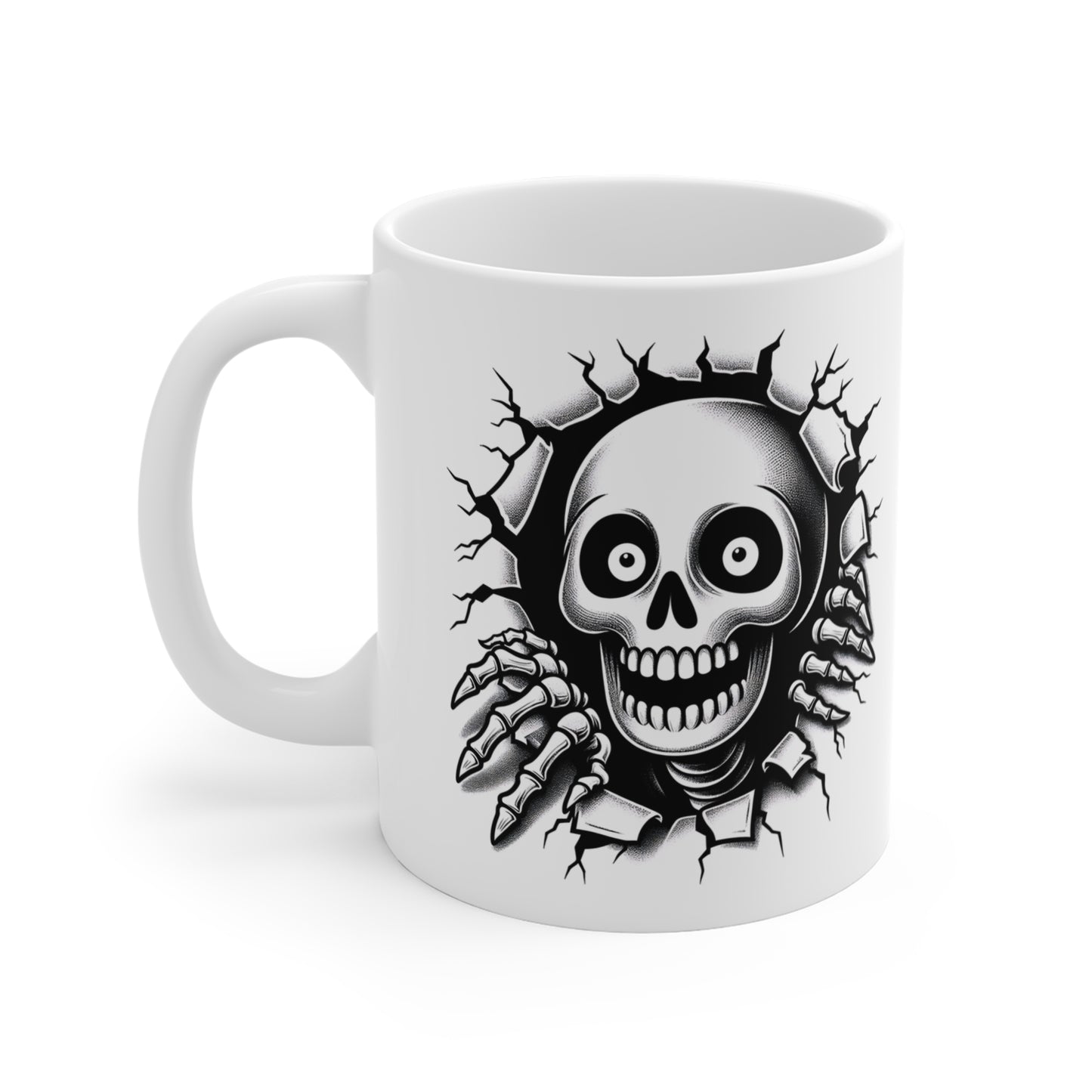 Festive Halloween Ceramic Mug 11oz Spooky Skeleton is Coming for Ya!