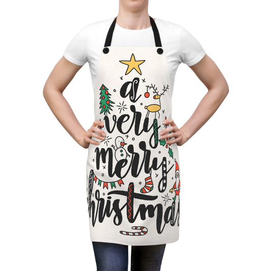 Festive Christmas Apron (AOP) Have a Very Merry Christmas. Stay Safe During The Holidays!