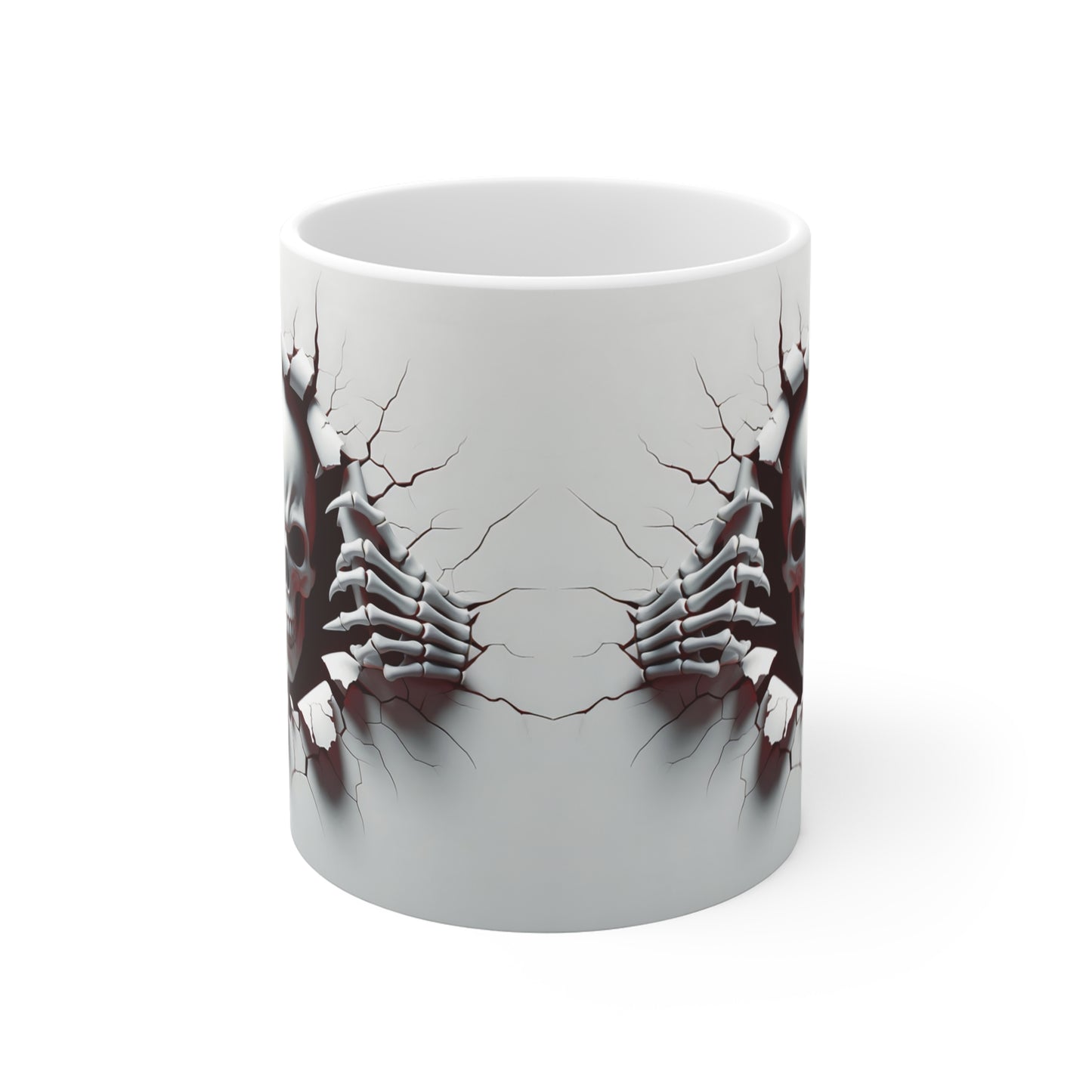 Festive Halloween Ceramic Mug 11oz Skeletons Coming Out of Your Mug