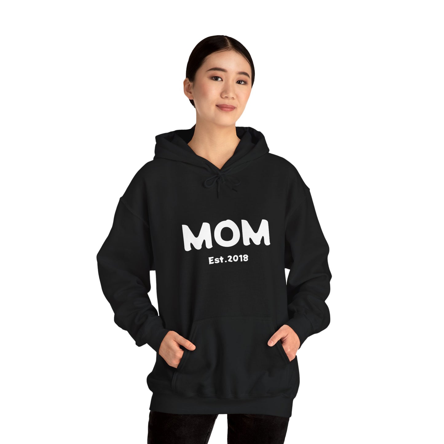 MOM Est.2018 Unisex Heavy Blend™ Hooded Sweatshirt Hoodies For New Moms 2018