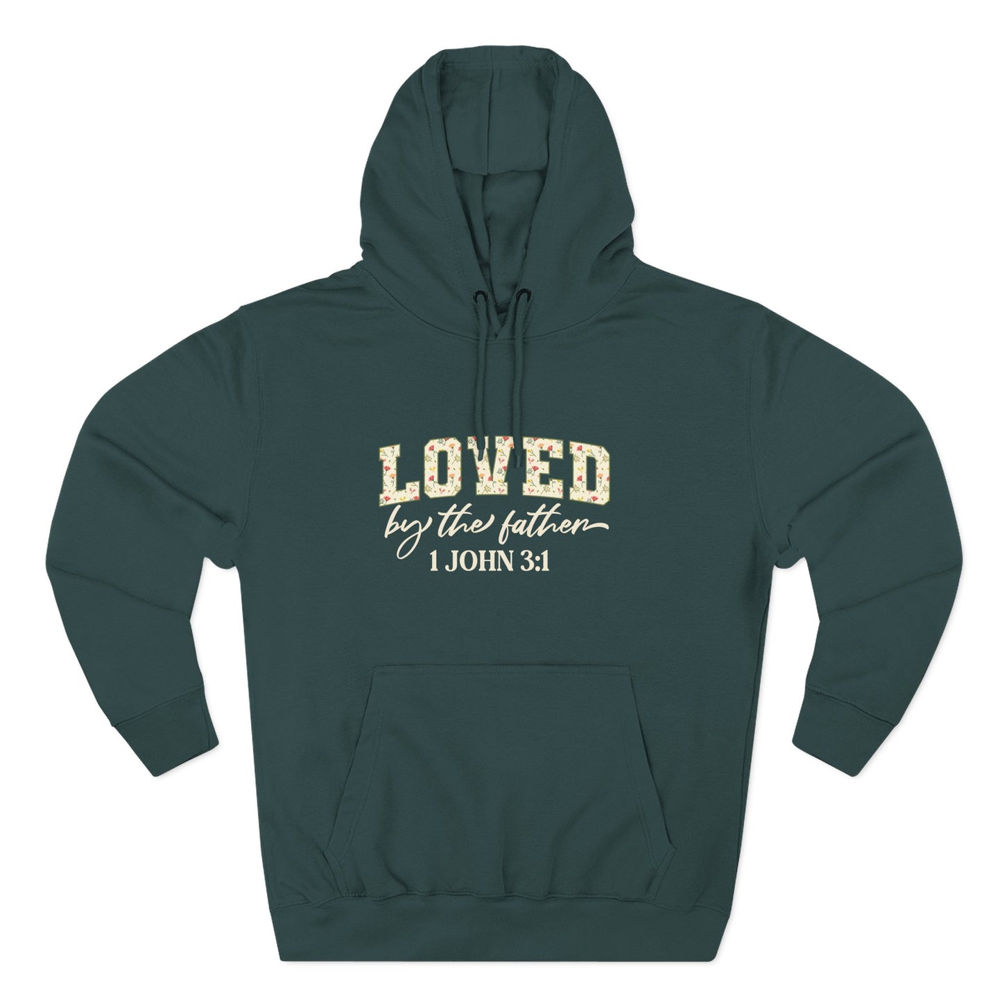 Loved Floral Hoodie — 'Loved' Graphic Fleece Pullover