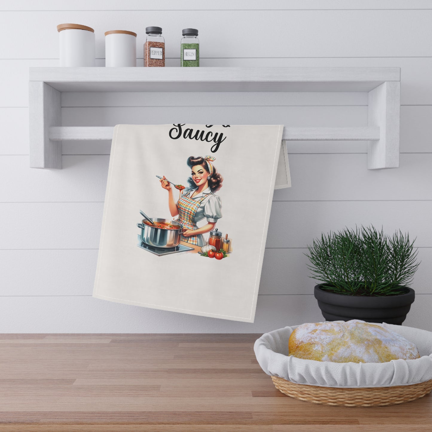 Retro Funny Housewife Tea Towels (cotton, poly) Sassy N Saucy