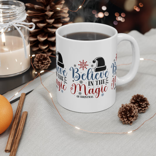 Festive Christmas Ceramic Coffee and Tea Mug 11oz Believe In The Magic Of Christmas