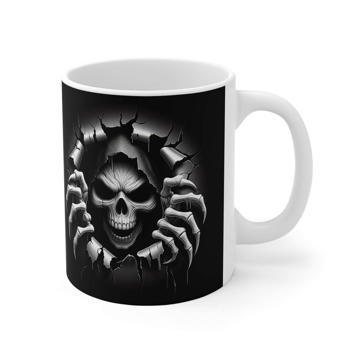 Festive Halloween Ceramic Mug 11oz Skeletons and Halloween Are Creepy Coming Out of Mugs