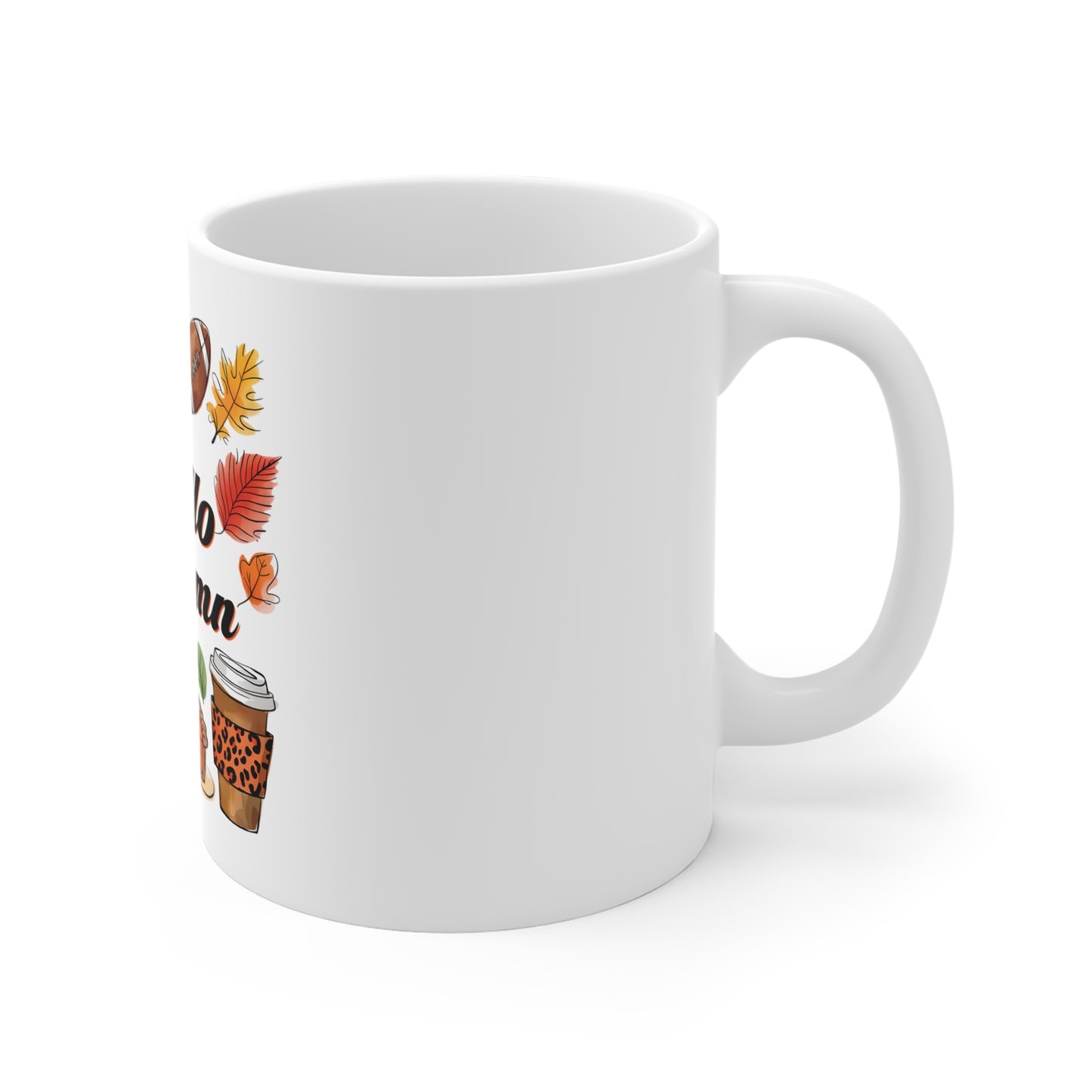 Festive Thanksgiving Ceramic Mug 11oz Hello Autumn