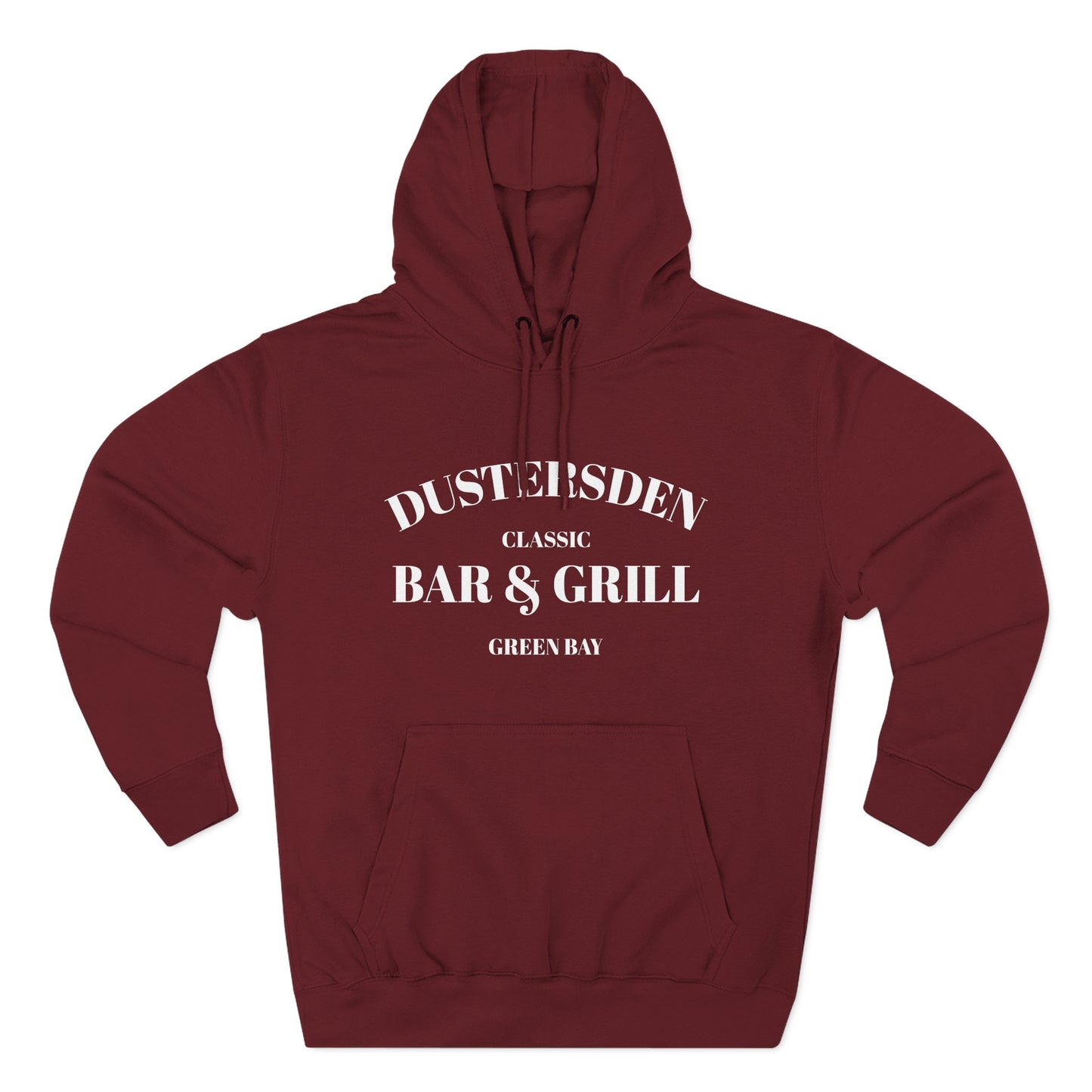 Dustersden Classic Bar and Grill Green Bay Hoodie — Minimal Logo Fleece Pullover