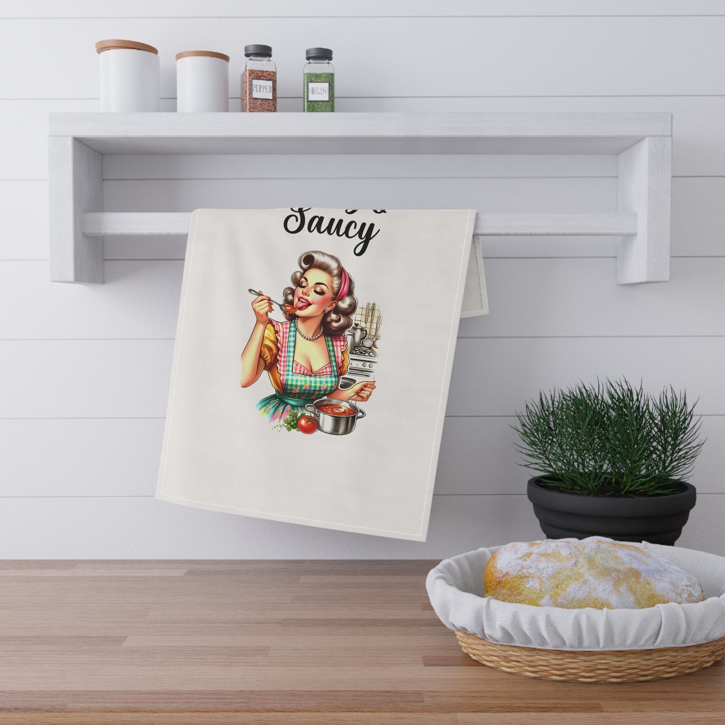 Retro Funny Housewife Tea Towels (cotton, poly) Sassy n Saucy