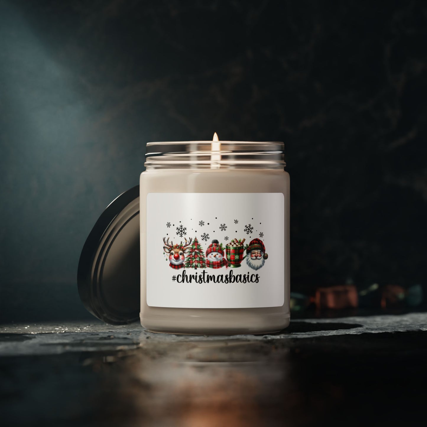 Christmas Themed Scented Soy Candle, 9oz Christmas Basics