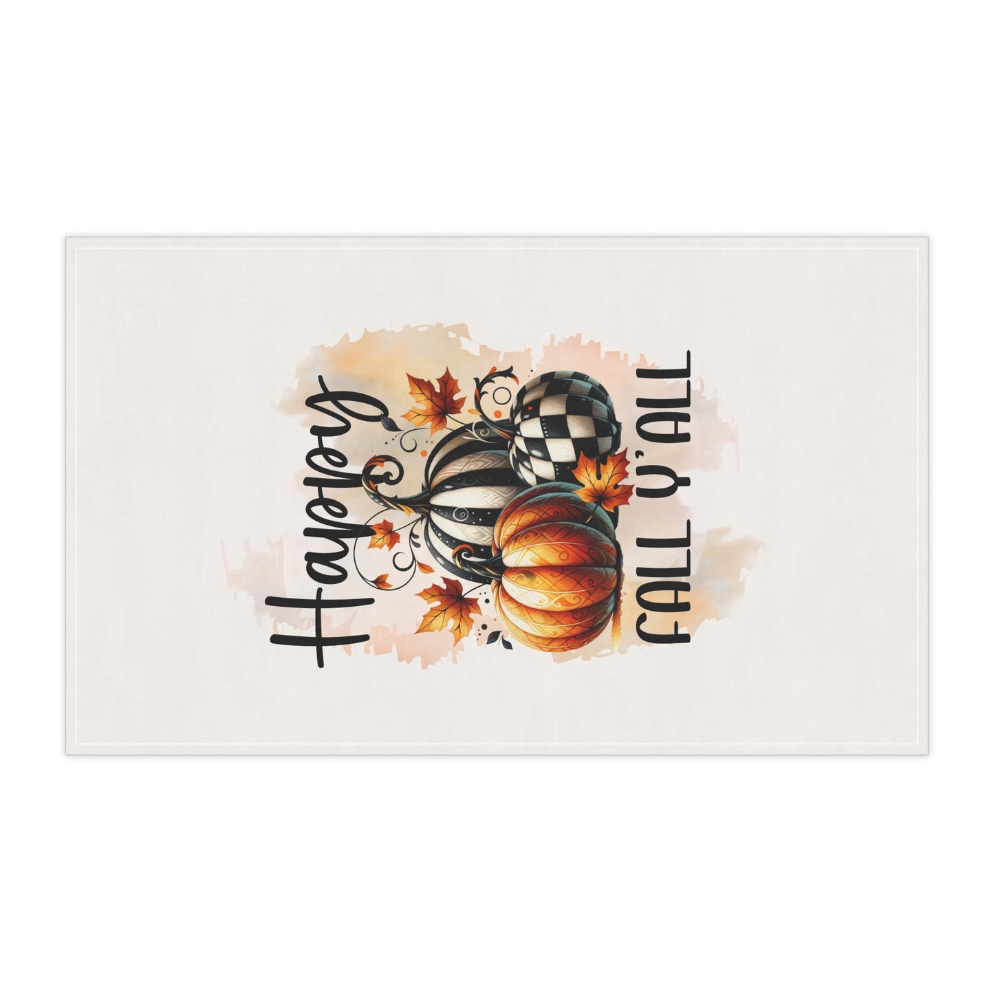 Festive Halloween Tea Towel (cotton, poly) Happy Halloween Everyone