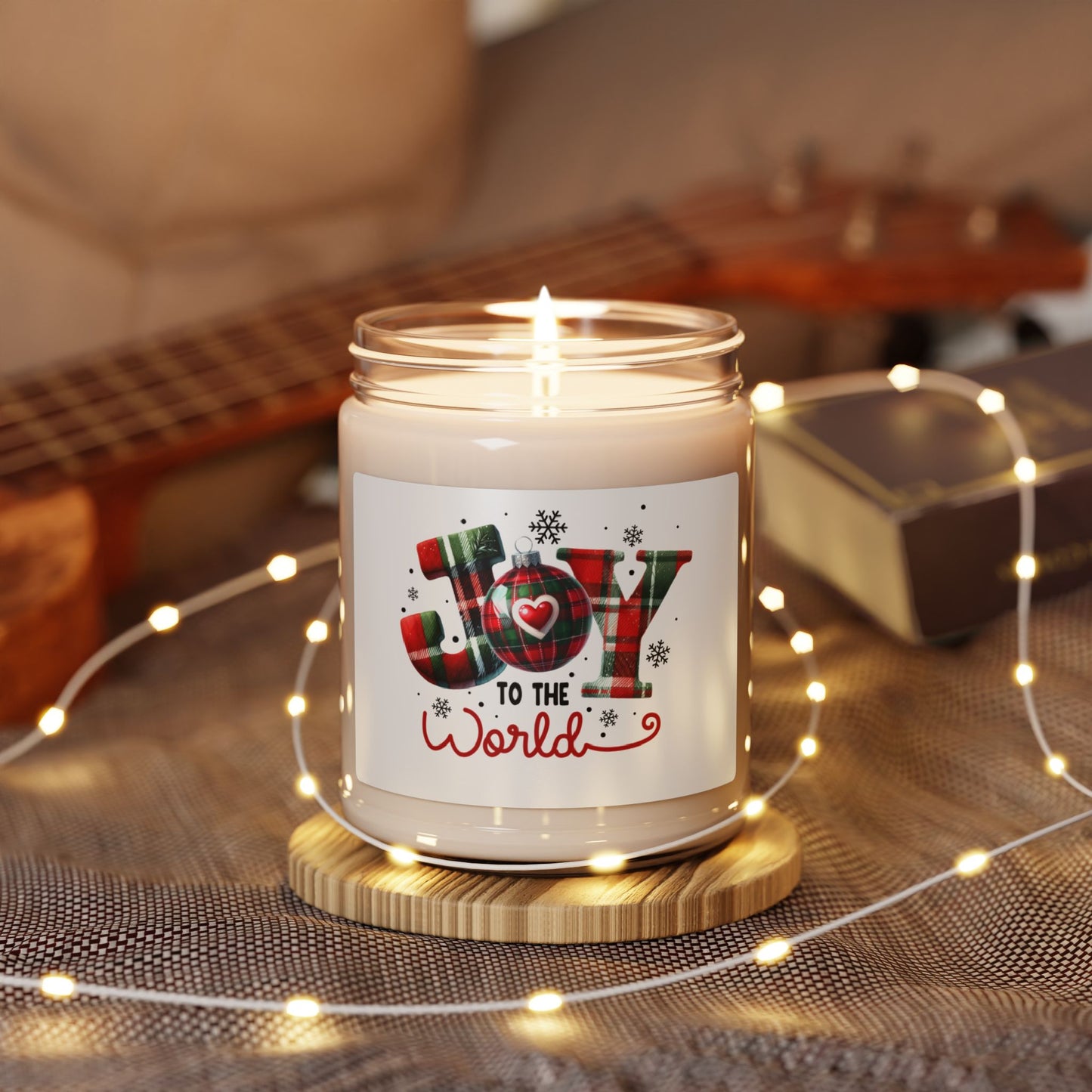 Christmas Themed Scented Soy Candle, 9oz Joy To The World