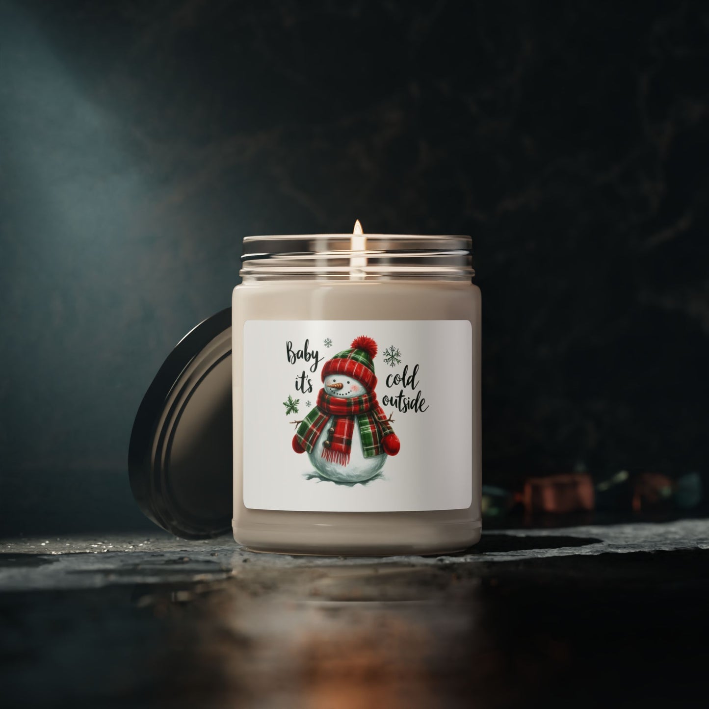 Christmas Themed Scented Soy Candle, 9oz Baby It's Cold Outside