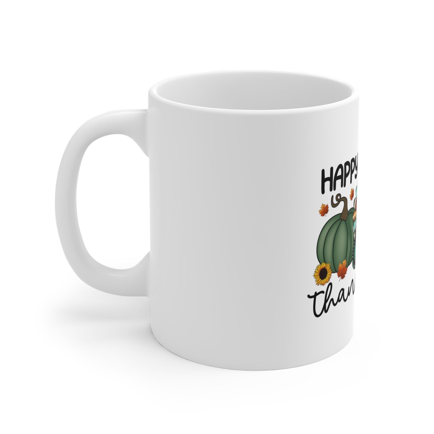 Festive Thanksgiving Ceramic Mug 11oz Turkeys Wishing You a Happy Thanksgiving