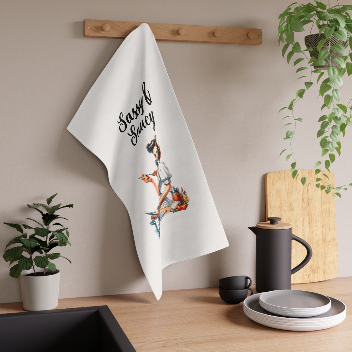 Retro Funny Housewife Tea Towels (cotton, poly) Sassy N Saucy