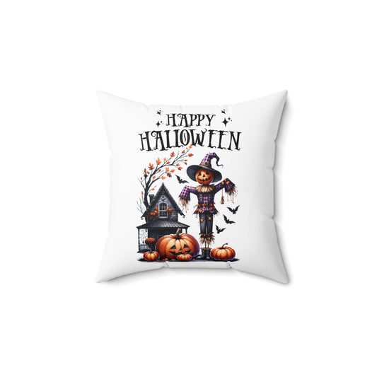 Festive Halloween Pillow Scarecrow And Pumpkins at Halloween Time. Happy Halloween Scarecrows.