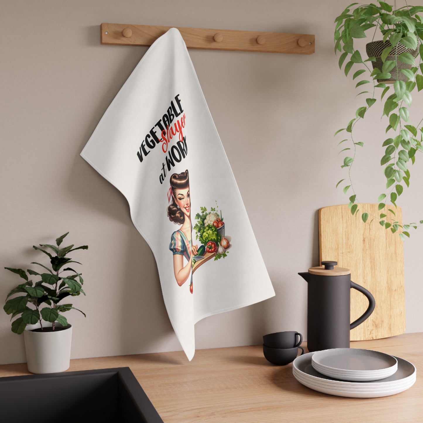 Retro Funny House Wife Tea Towels (cotton, poly)